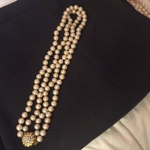 Double strand vintage pearls.